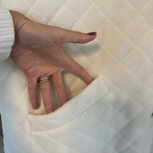 Blair Women’s Vintage Quilted Jacket Ivory sz 3XL Pockets Gold Button Classic - Picture 12 of 14